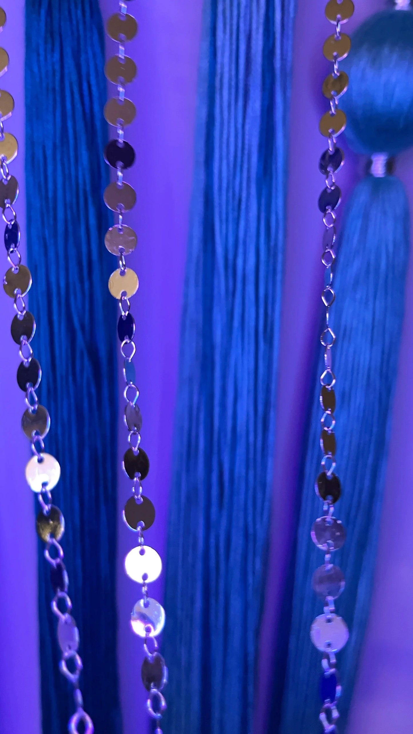 Sirena Blue Gradient Spherical Macramé Wall Hanging