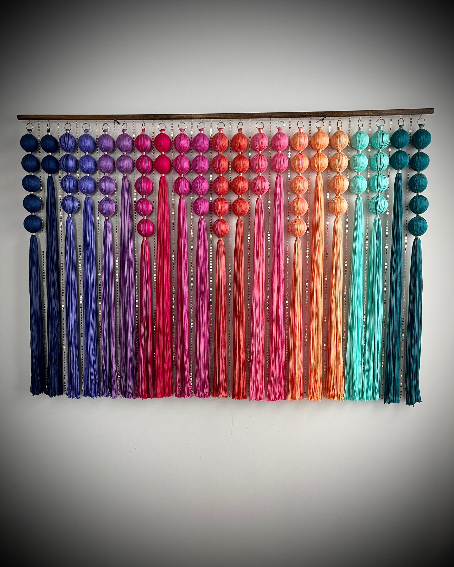 Bird of Paradise Gradient Spherical Macramé Wall Hanging