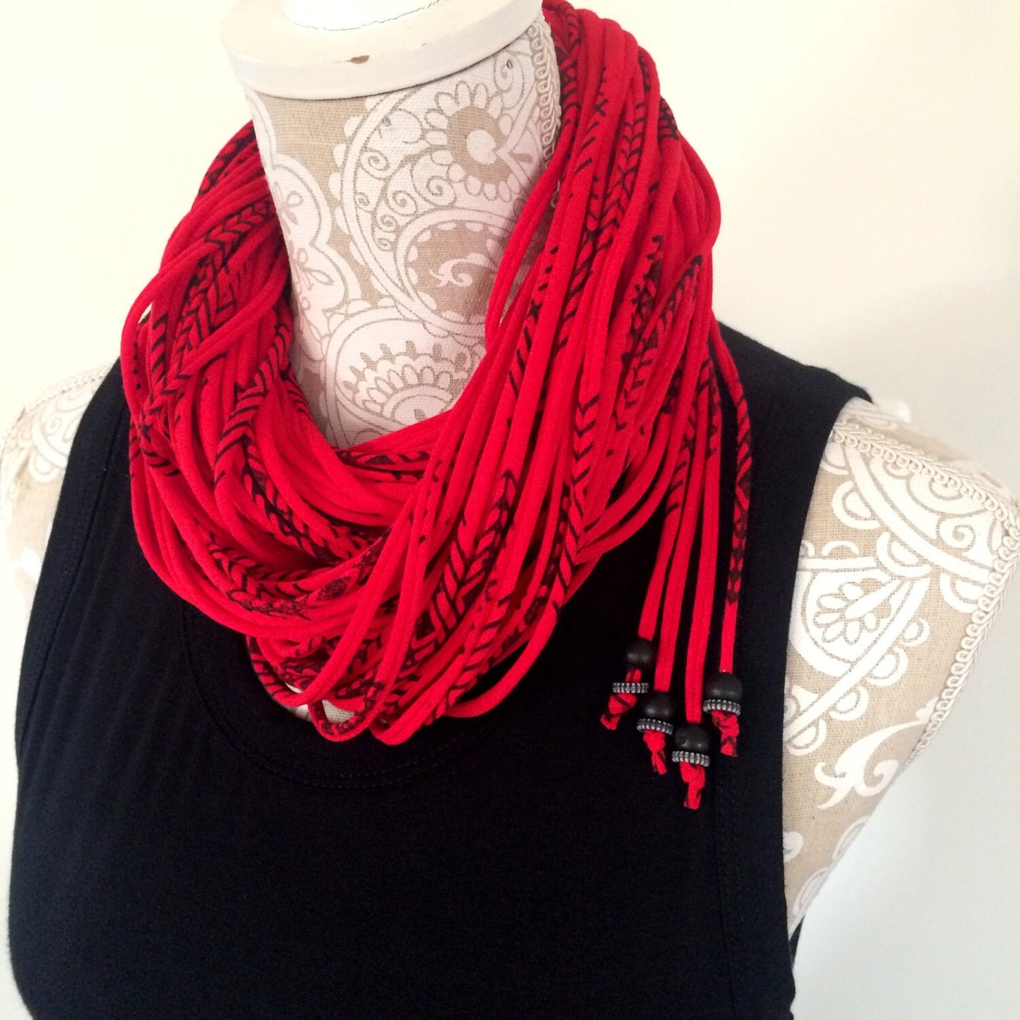 MeeLace Multi-Strand Infinity Scarf, Cayenne