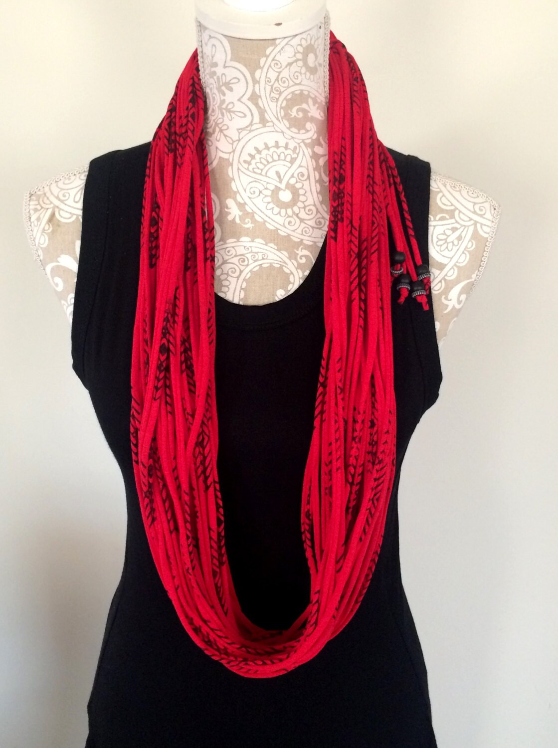 MeeLace Multi-Strand Infinity Scarf, Cayenne