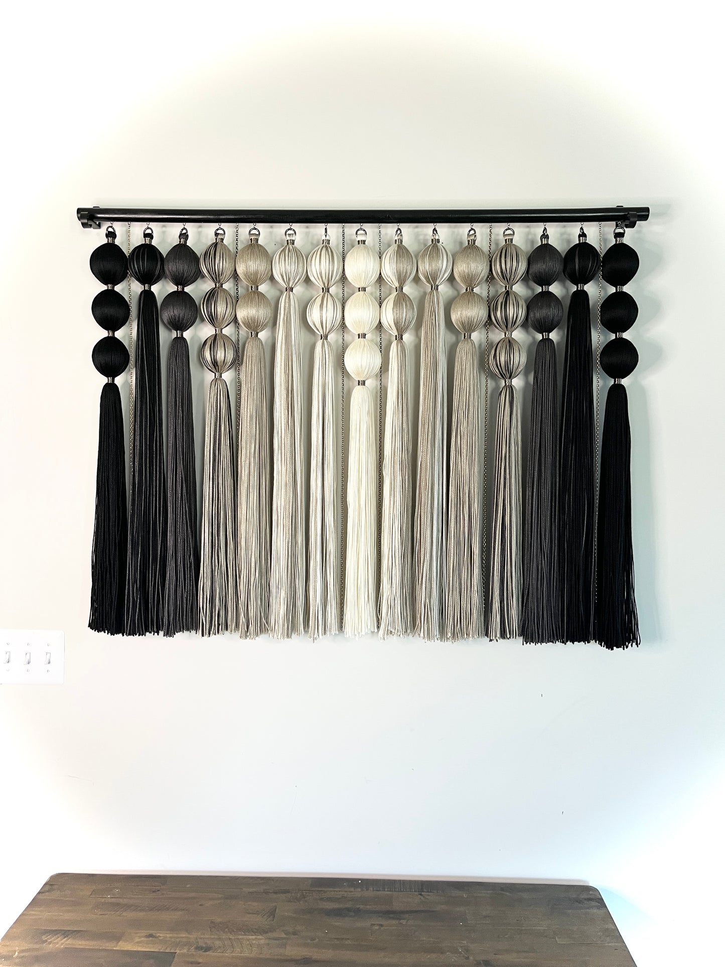 *NEW* Slate: Large Gradient Dimensional Fiber Art Wall Hanging Assemblage