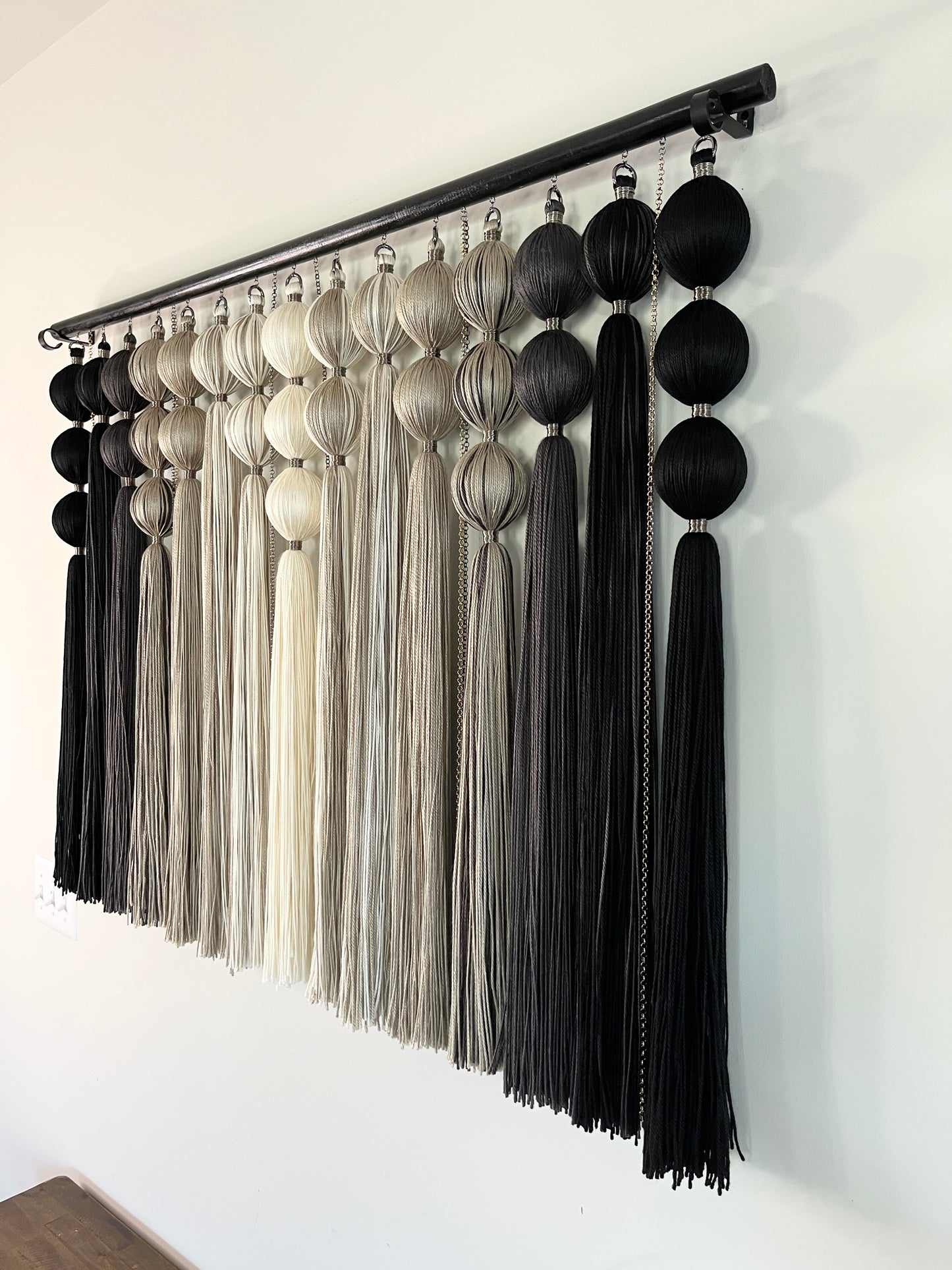 *NEW* Slate: Large Gradient Dimensional Fiber Art Wall Hanging Assemblage