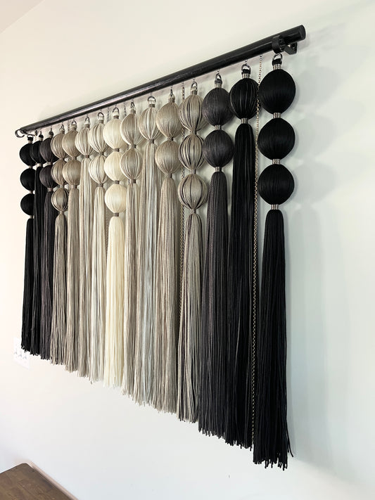 *NEW* Slate: Large Gradient Dimensional Fiber Art Wall Hanging Assemblage
