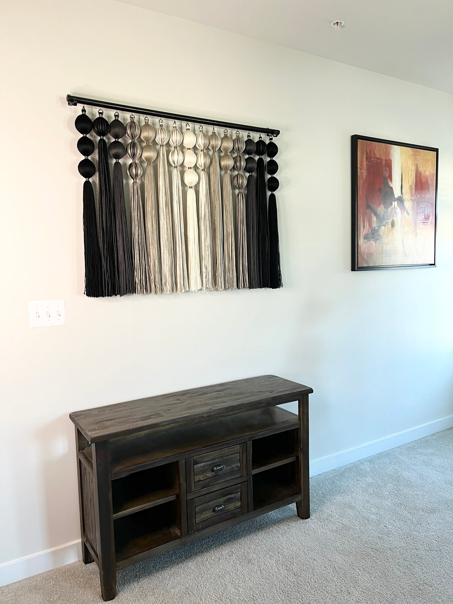 *NEW* Slate: Large Gradient Dimensional Fiber Art Wall Hanging Assemblage
