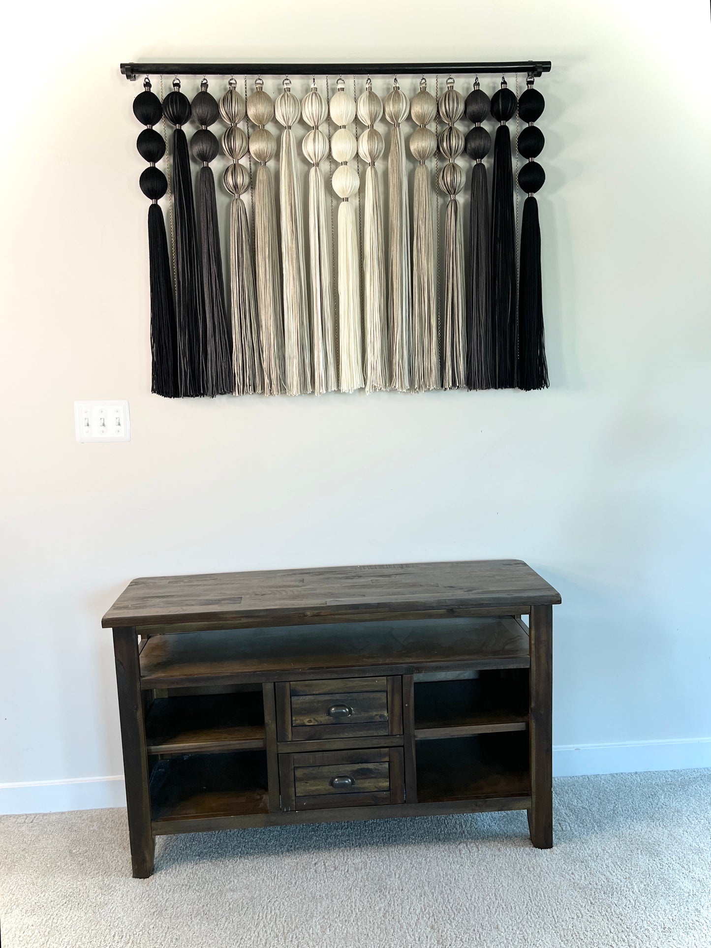 *NEW* Slate: Large Gradient Dimensional Fiber Art Wall Hanging Assemblage