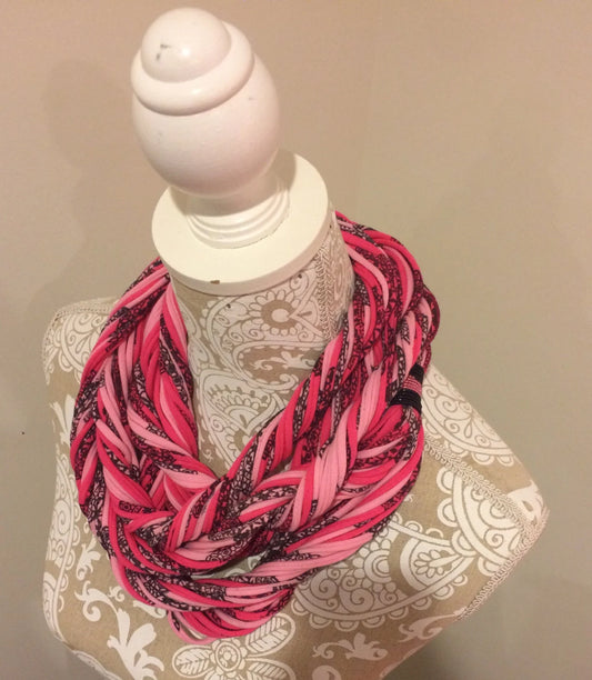 MeeLace Multi-Strand Infinity Scarf, Bubble Gum