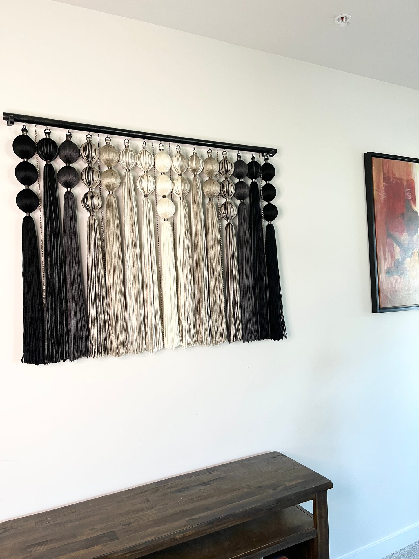 *NEW* Slate: Large Gradient Dimensional Fiber Art Wall Hanging Assemblage