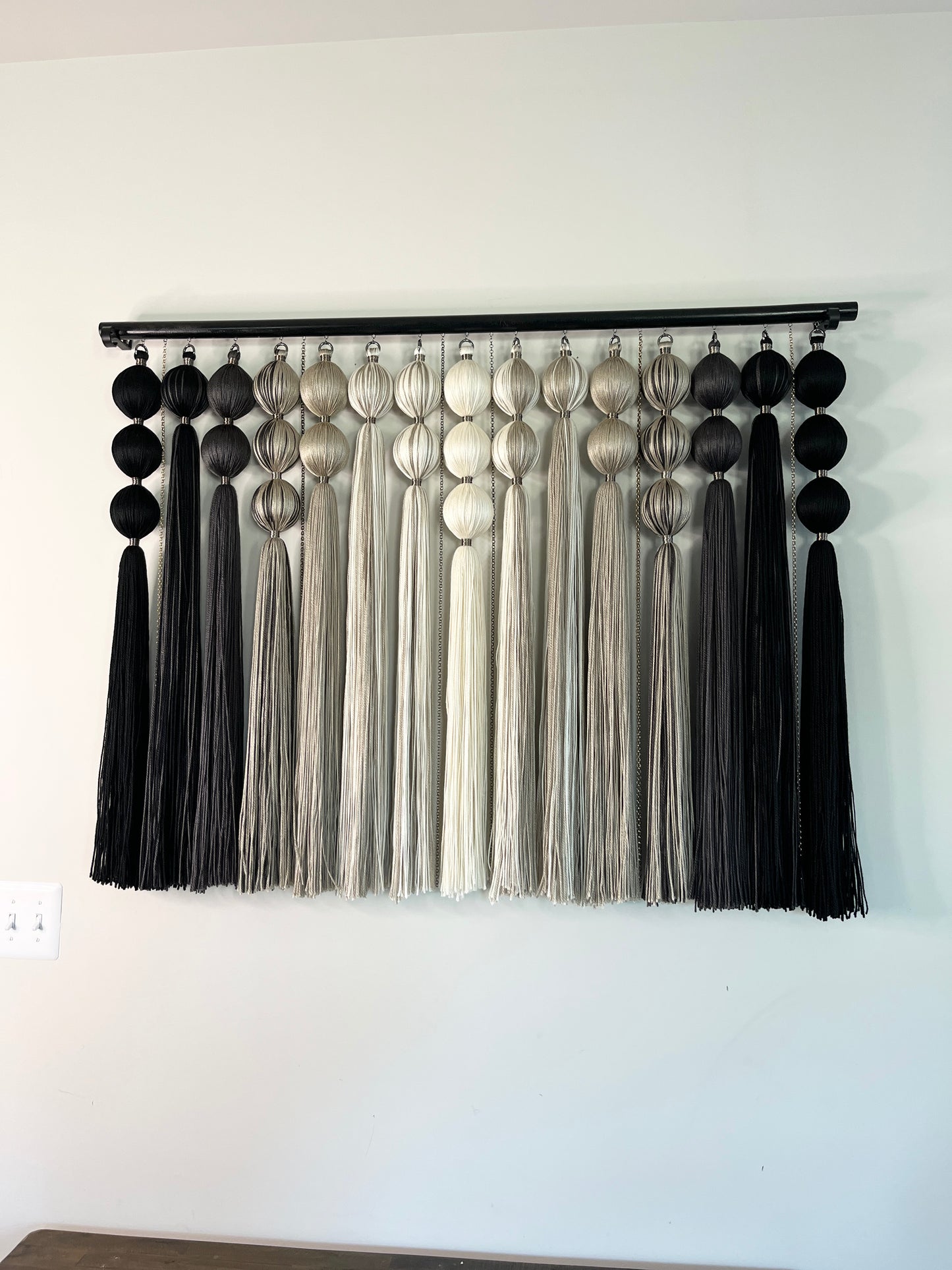 *NEW* Slate: Large Gradient Dimensional Fiber Art Wall Hanging Assemblage
