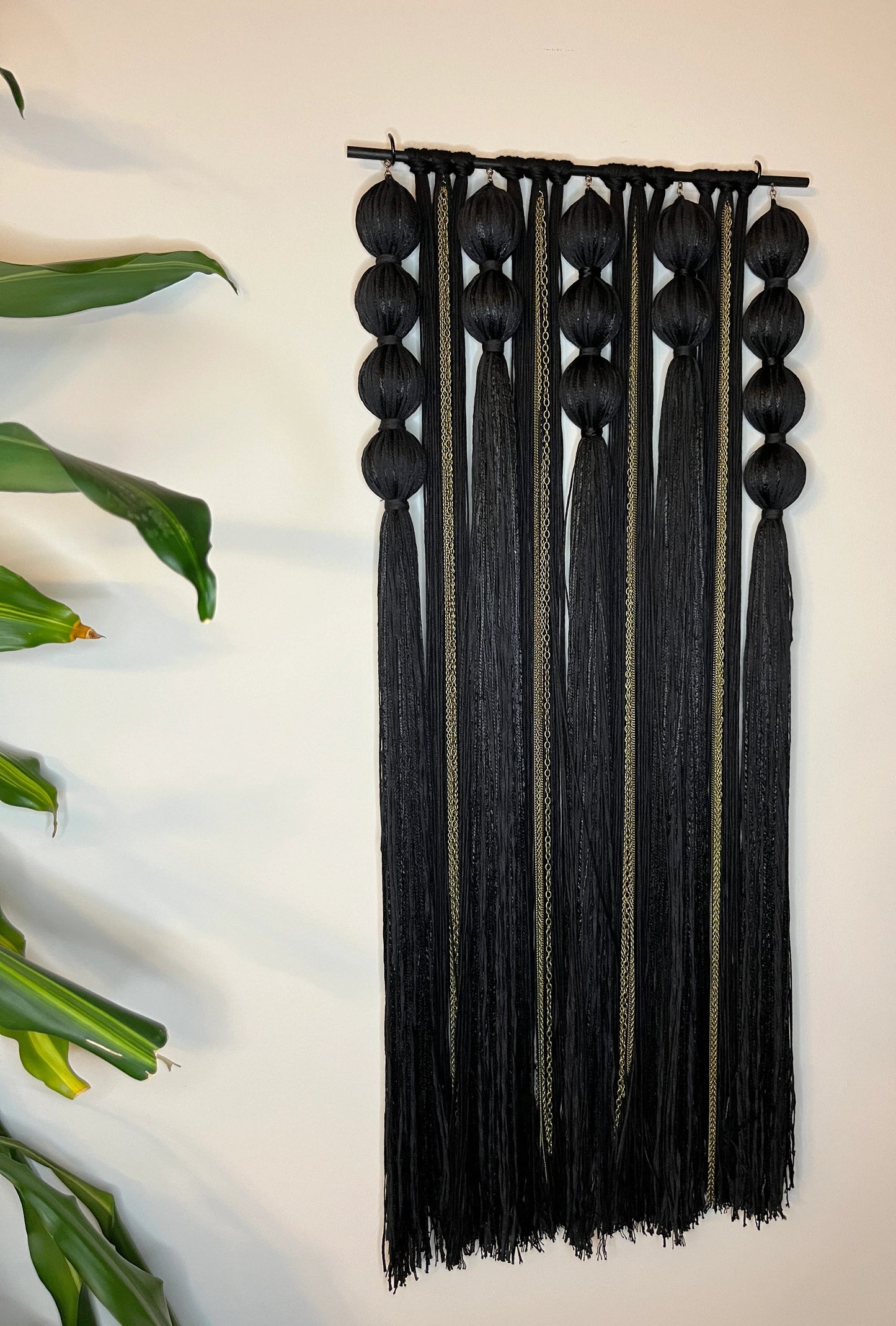 Nocturne *Limited Edition* Black Spherical Macramé Wall Hanging