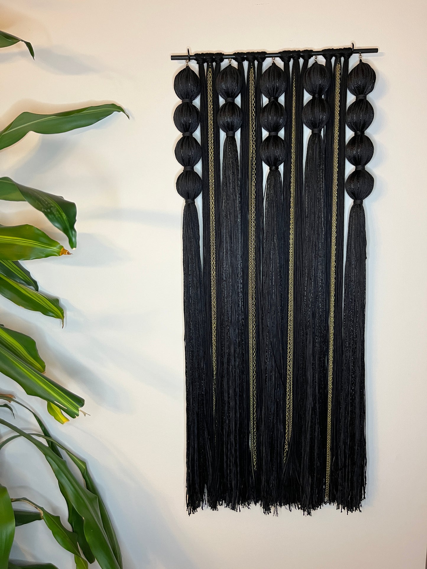 Nocturne *Limited Edition* Black Spherical Macramé Wall Hanging