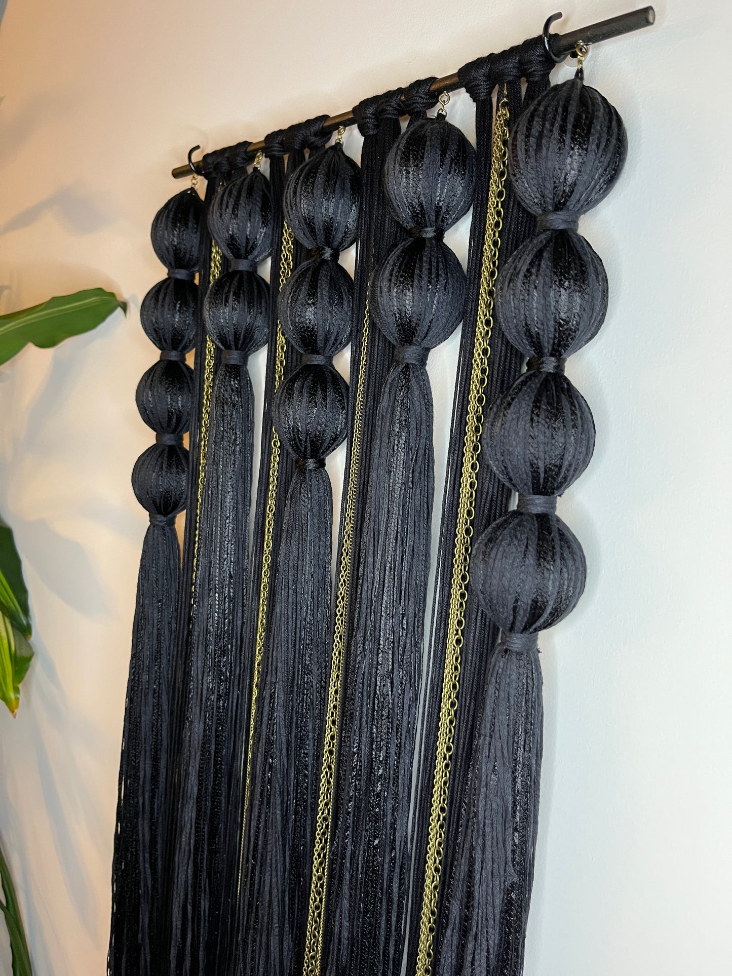 Nocturne *Limited Edition* Black Spherical Macramé Wall Hanging
