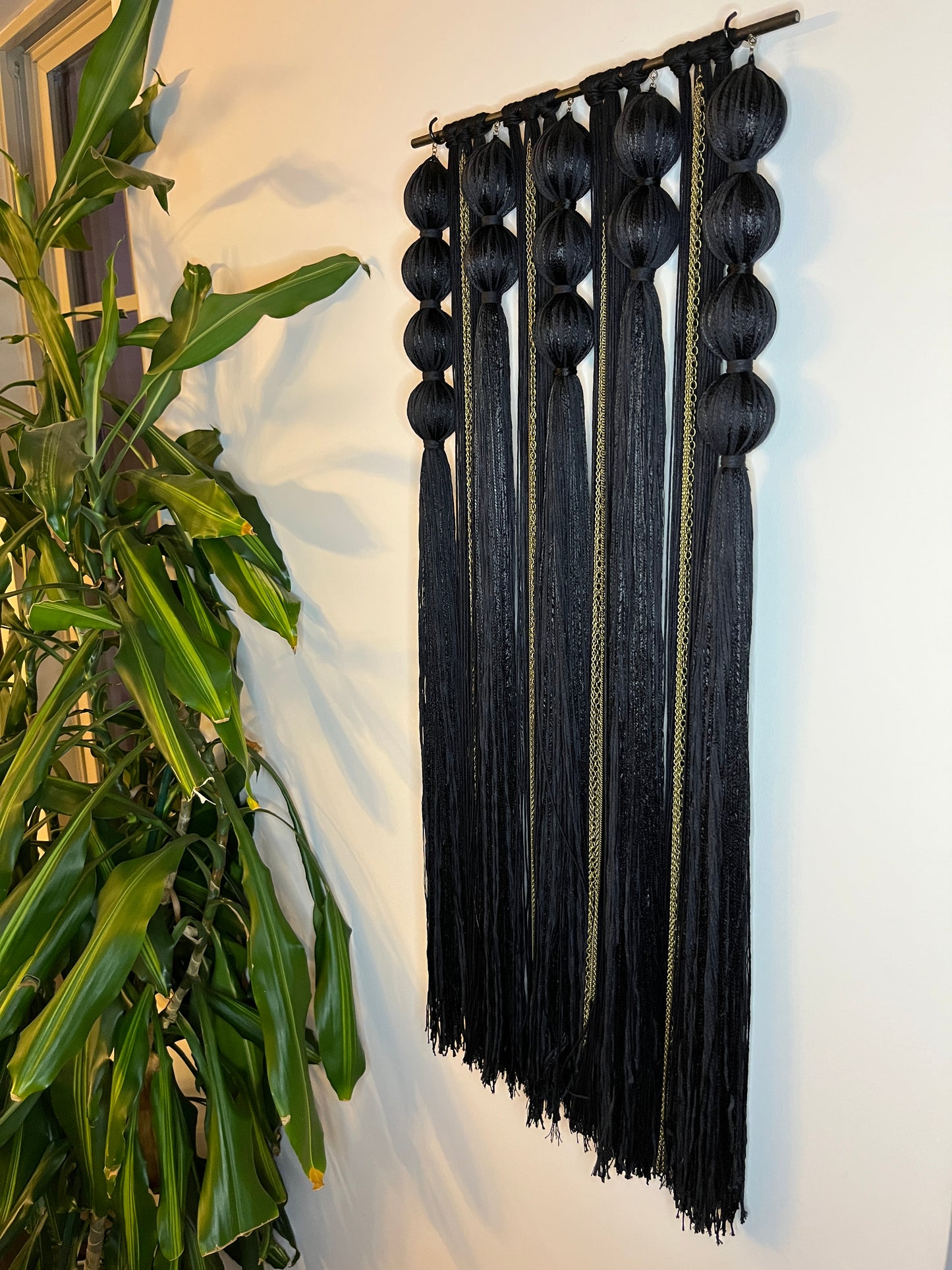 Nocturne *Limited Edition* Black Spherical Macramé Wall Hanging