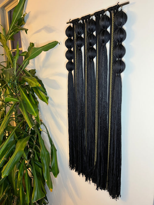 Nocturne *Limited Edition* Black Spherical Macramé Wall Hanging