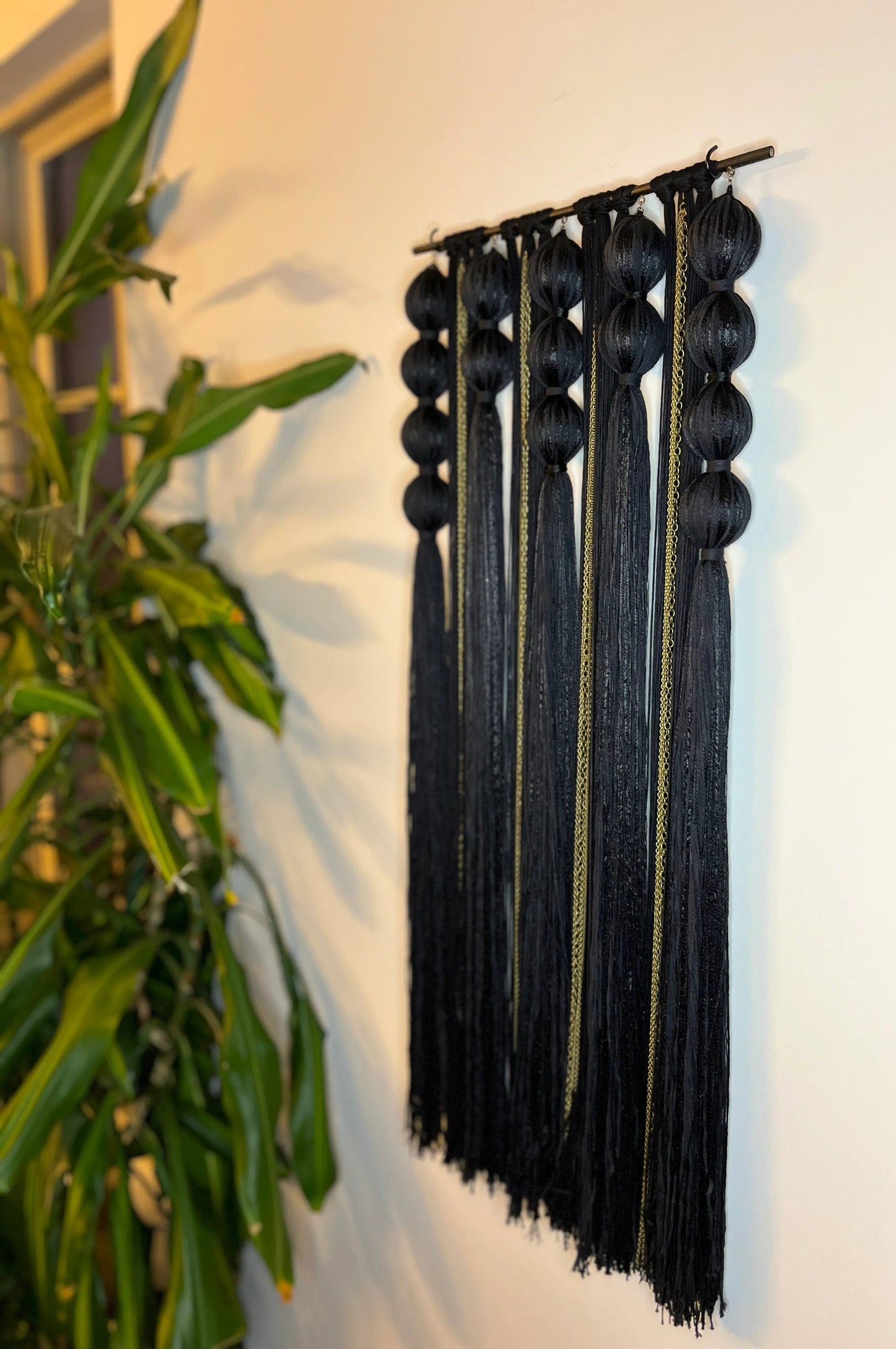 Nocturne *Limited Edition* Black Spherical Macramé Wall Hanging