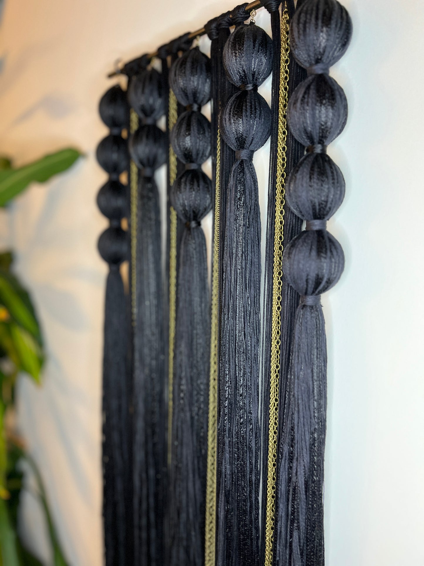 Nocturne *Limited Edition* Black Spherical Macramé Wall Hanging