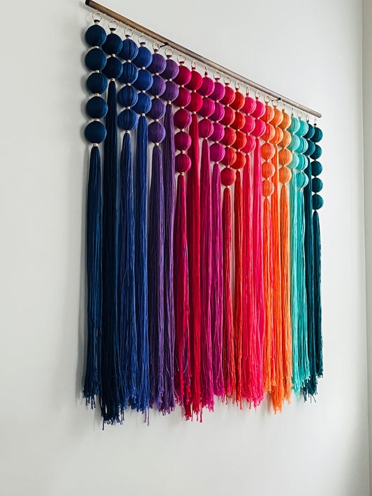 Custom Order Spherical Macramé Wall Hanging - 48" wide x 36" long