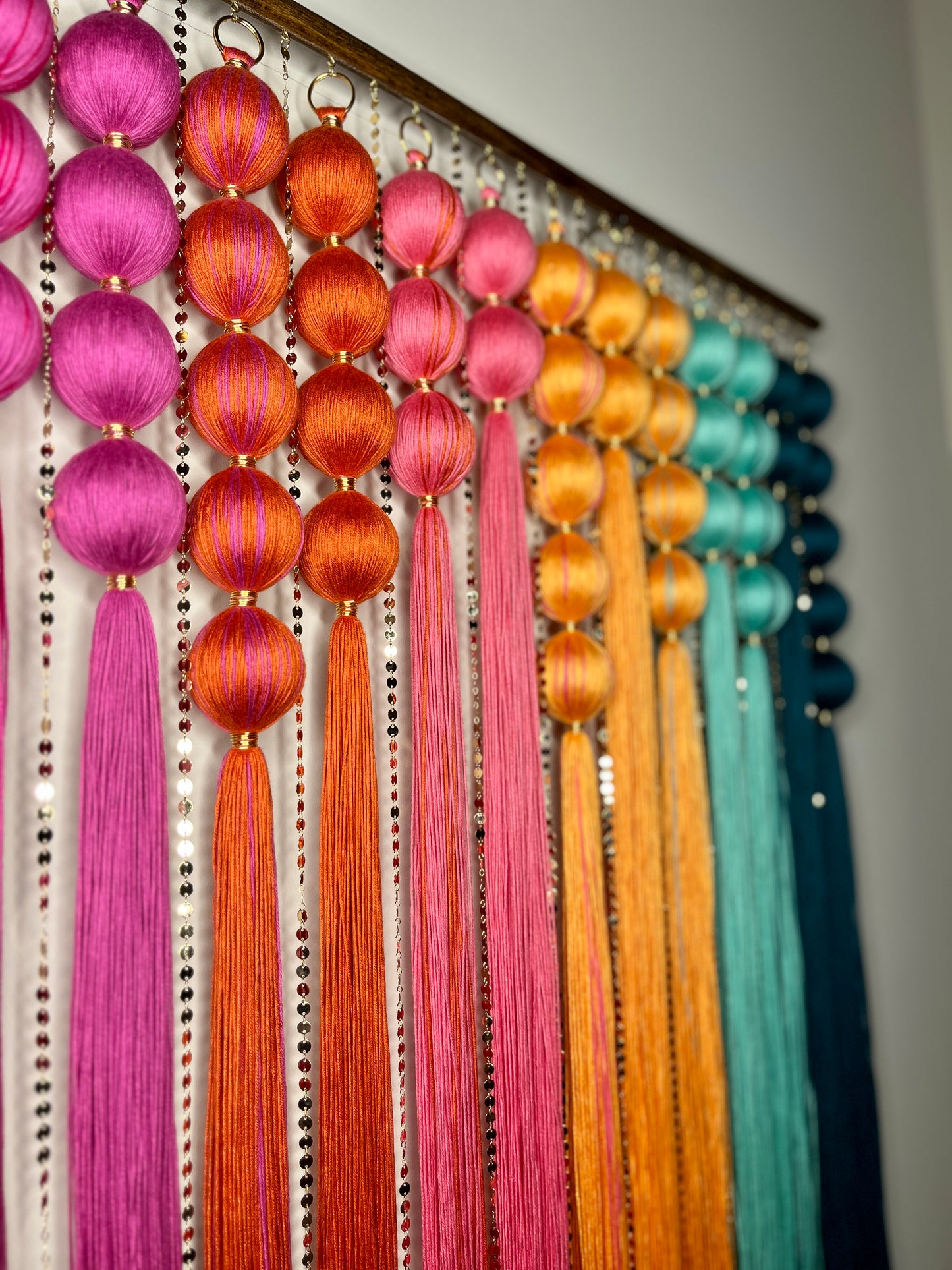 Bird of Paradise Gradient Spherical Macramé Wall Hanging
