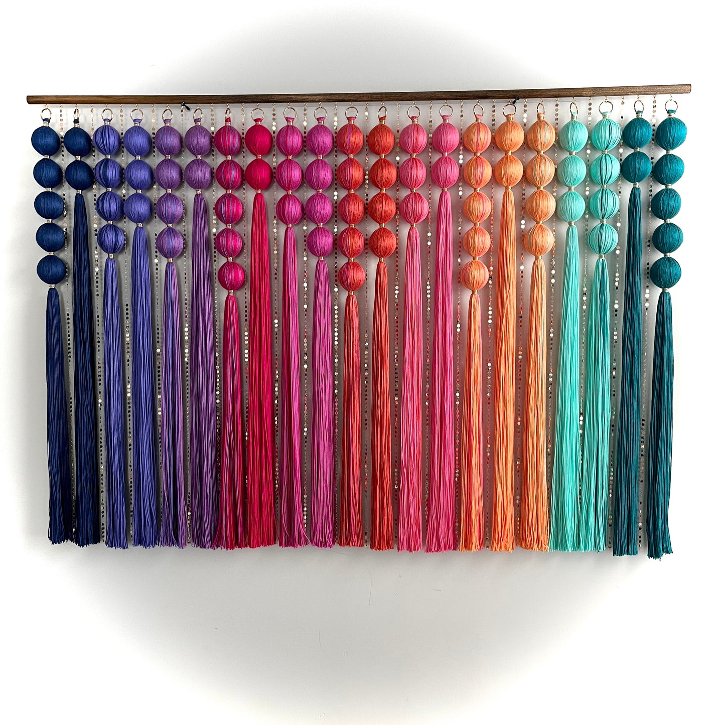 Bird of Paradise Gradient Spherical Macramé Wall Hanging