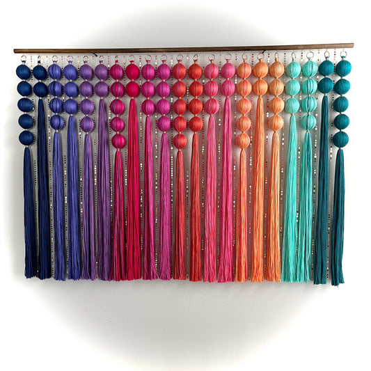 Bird of Paradise Gradient Spherical Macramé Wall Hanging