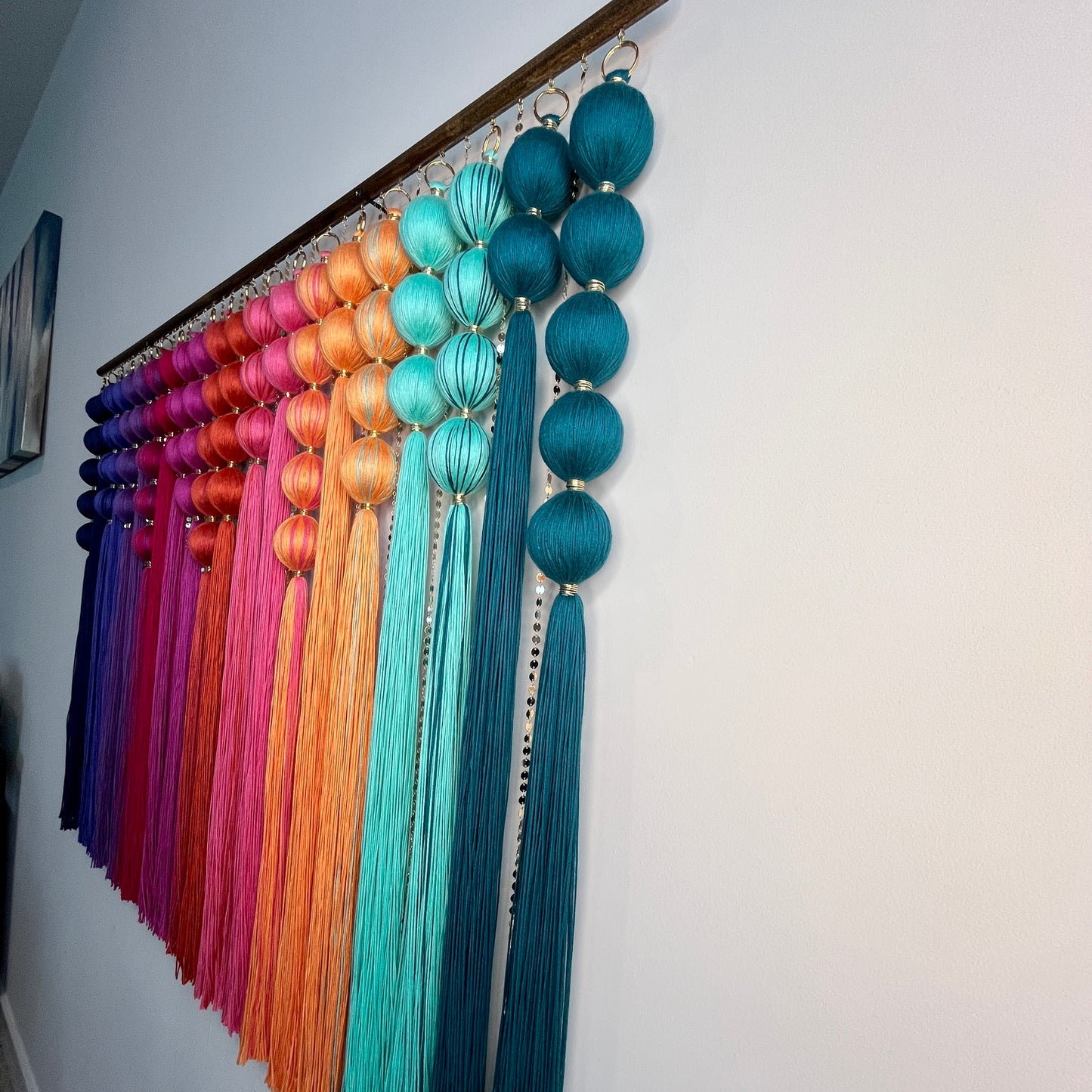 Bird of Paradise Gradient Spherical Macramé Wall Hanging