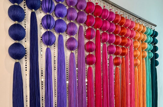 Bird of Paradise Gradient Spherical Macramé Wall Hanging