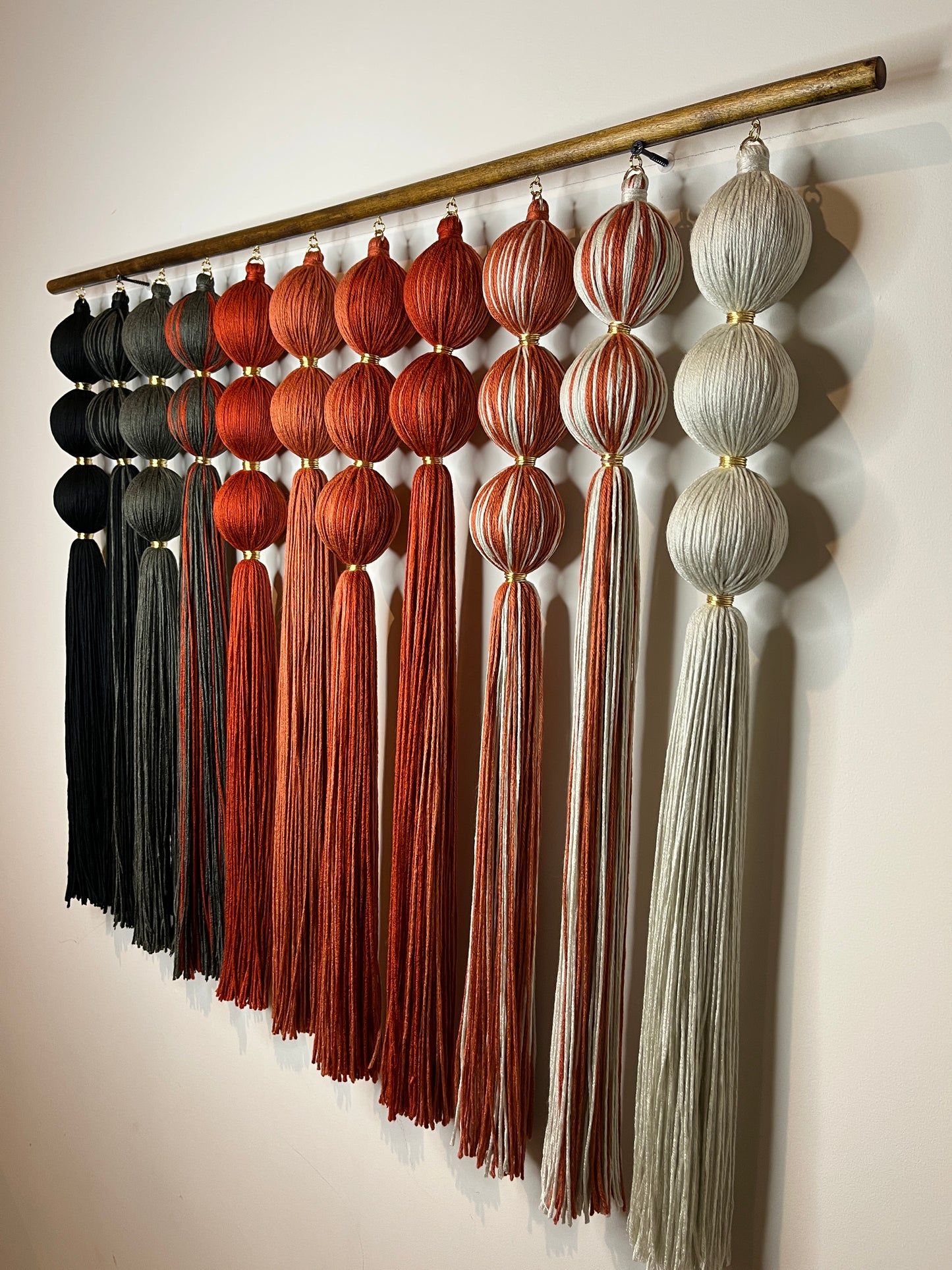 Amber Gradient Spherical Macramé Wall Hanging