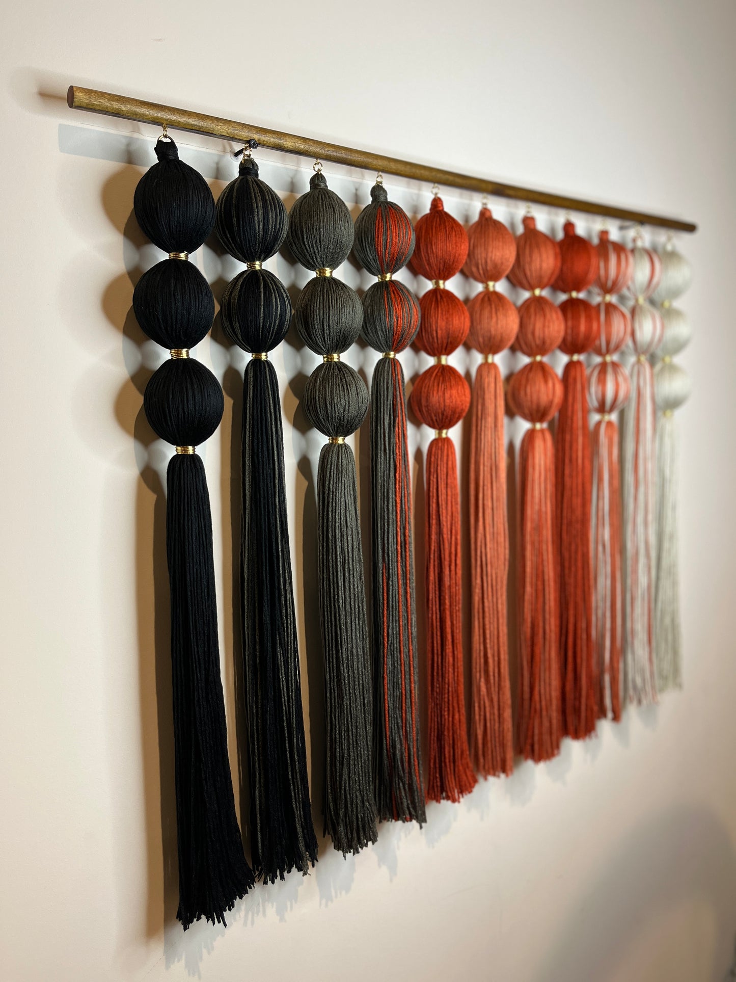 Amber Gradient Spherical Macramé Wall Hanging