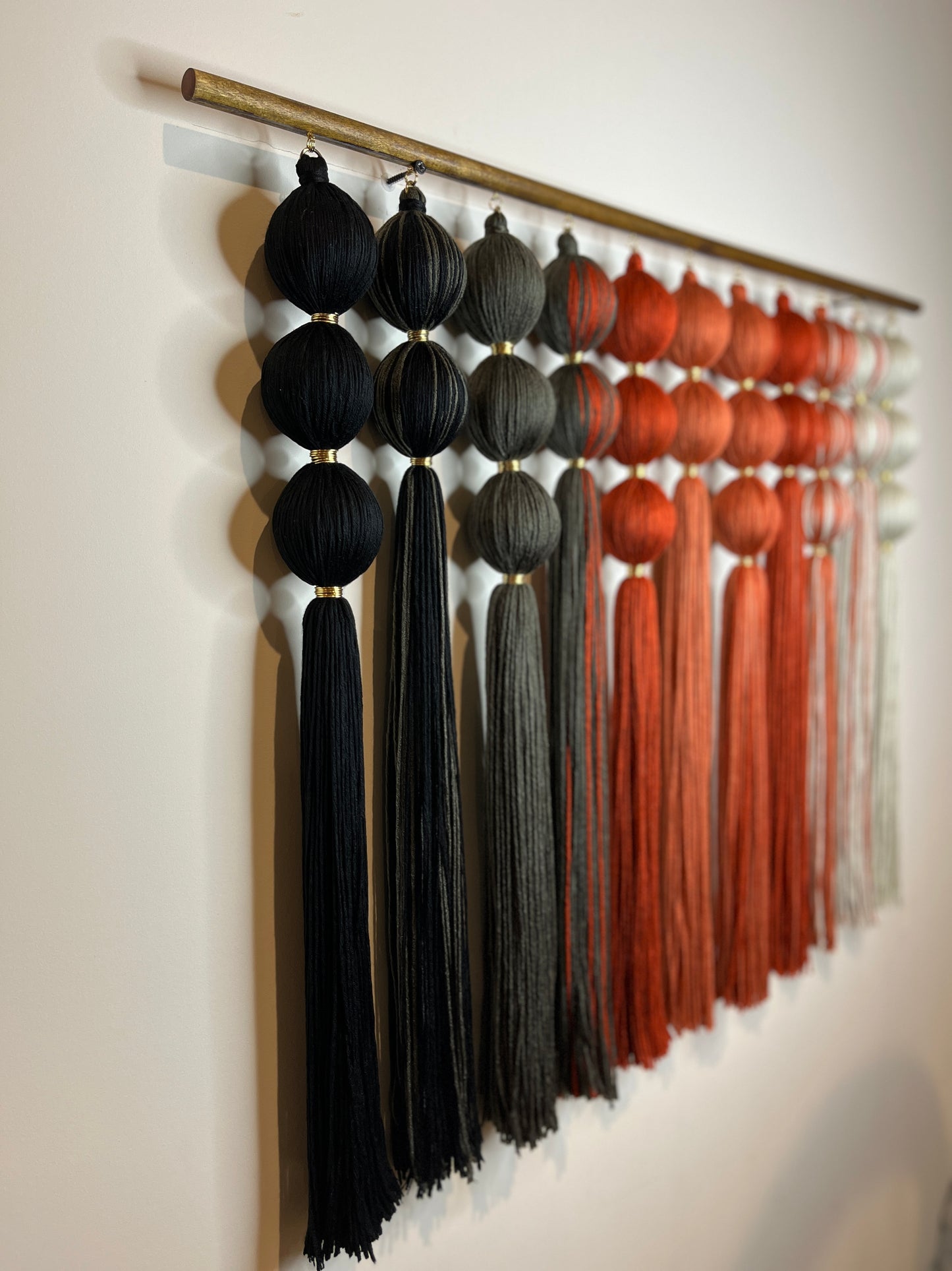 Amber Gradient Spherical Macramé Wall Hanging