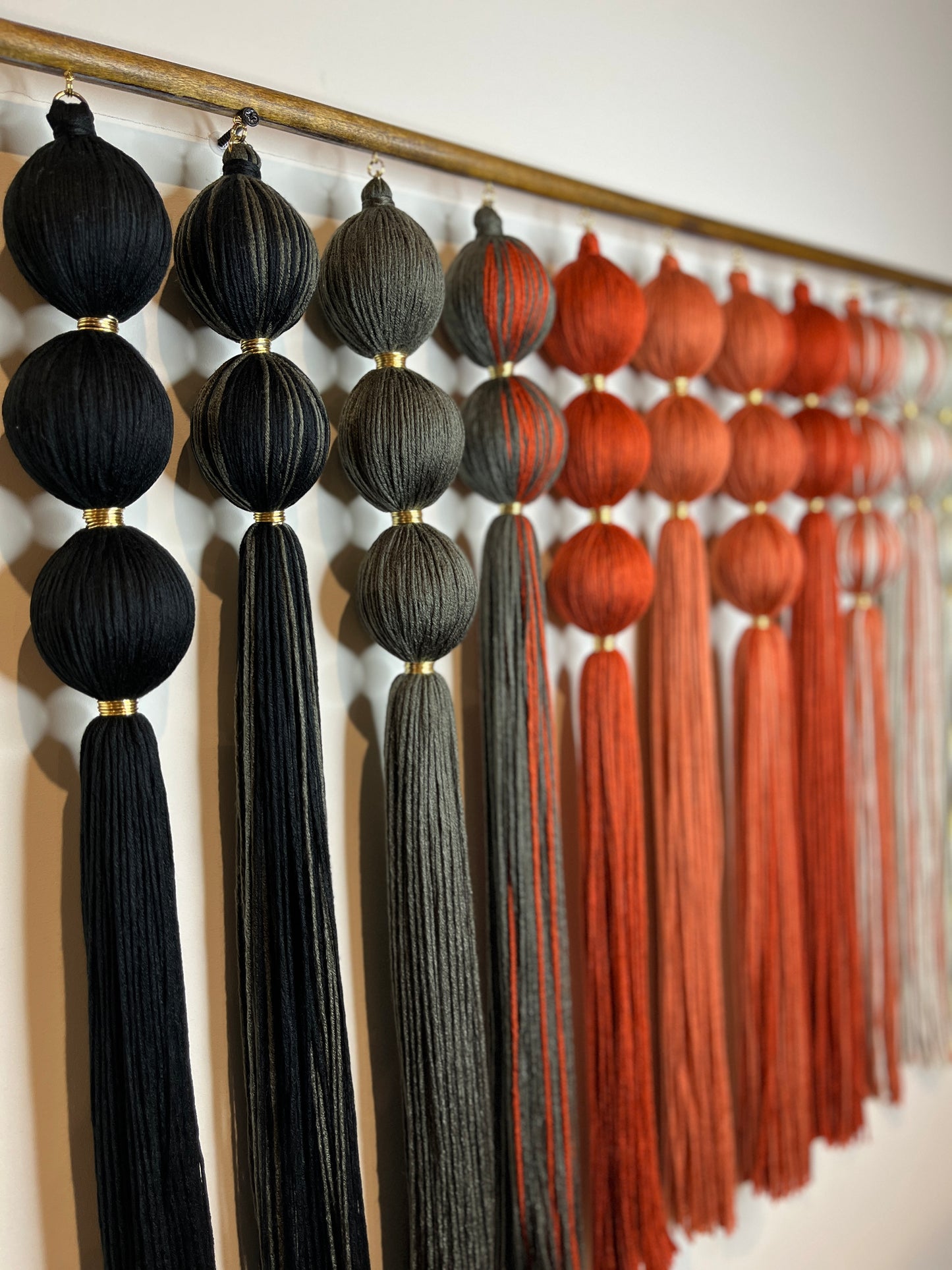 Amber Gradient Spherical Macramé Wall Hanging