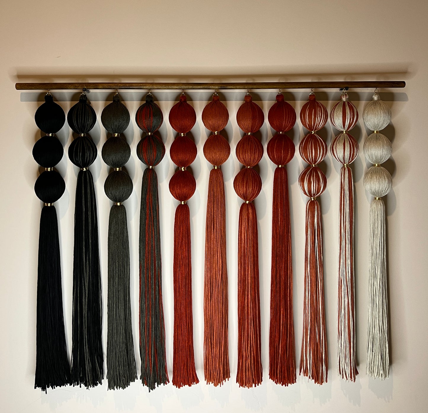 Amber Gradient Spherical Macramé Wall Hanging