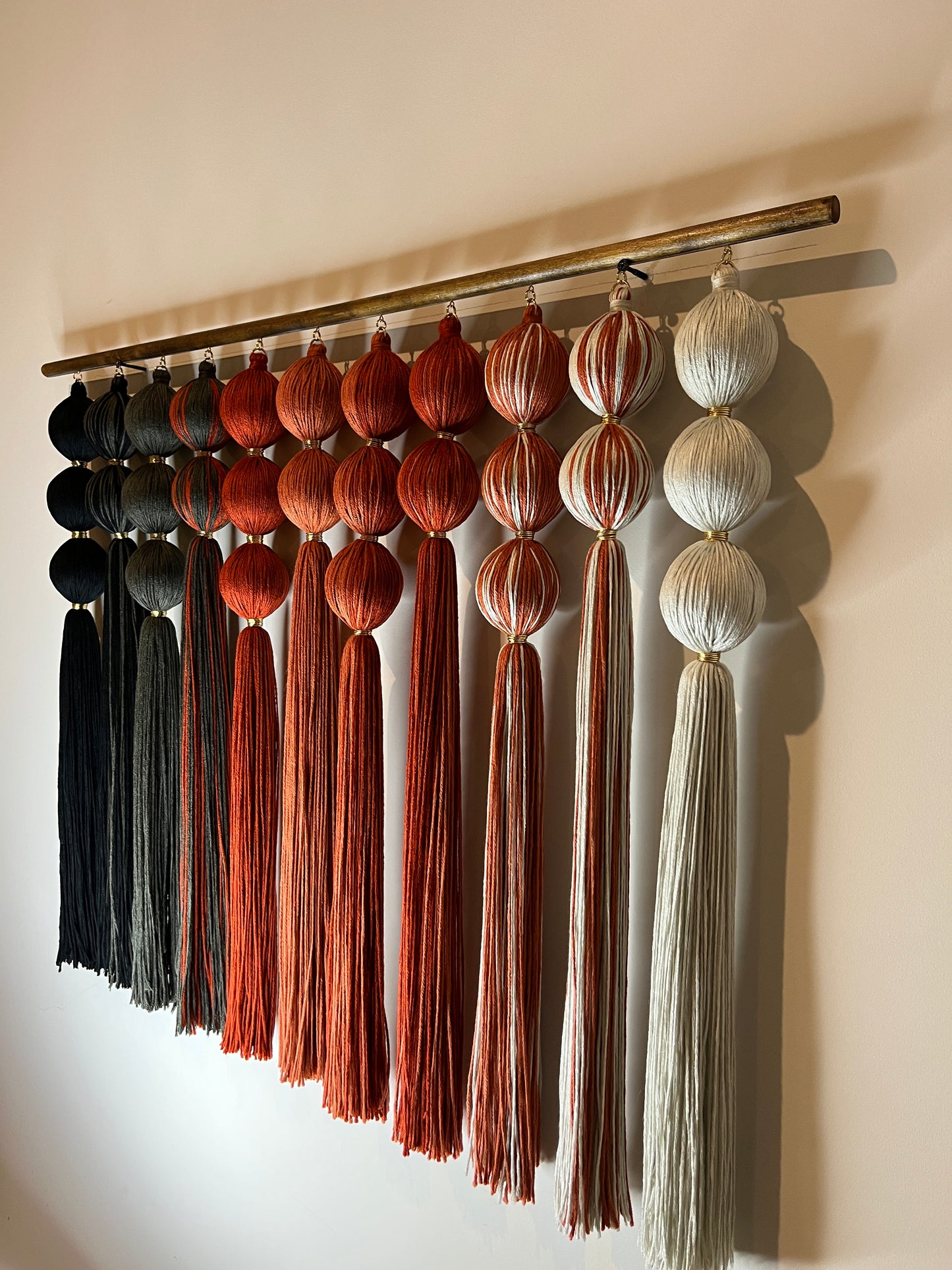 Amber Gradient Spherical Macramé Wall Hanging