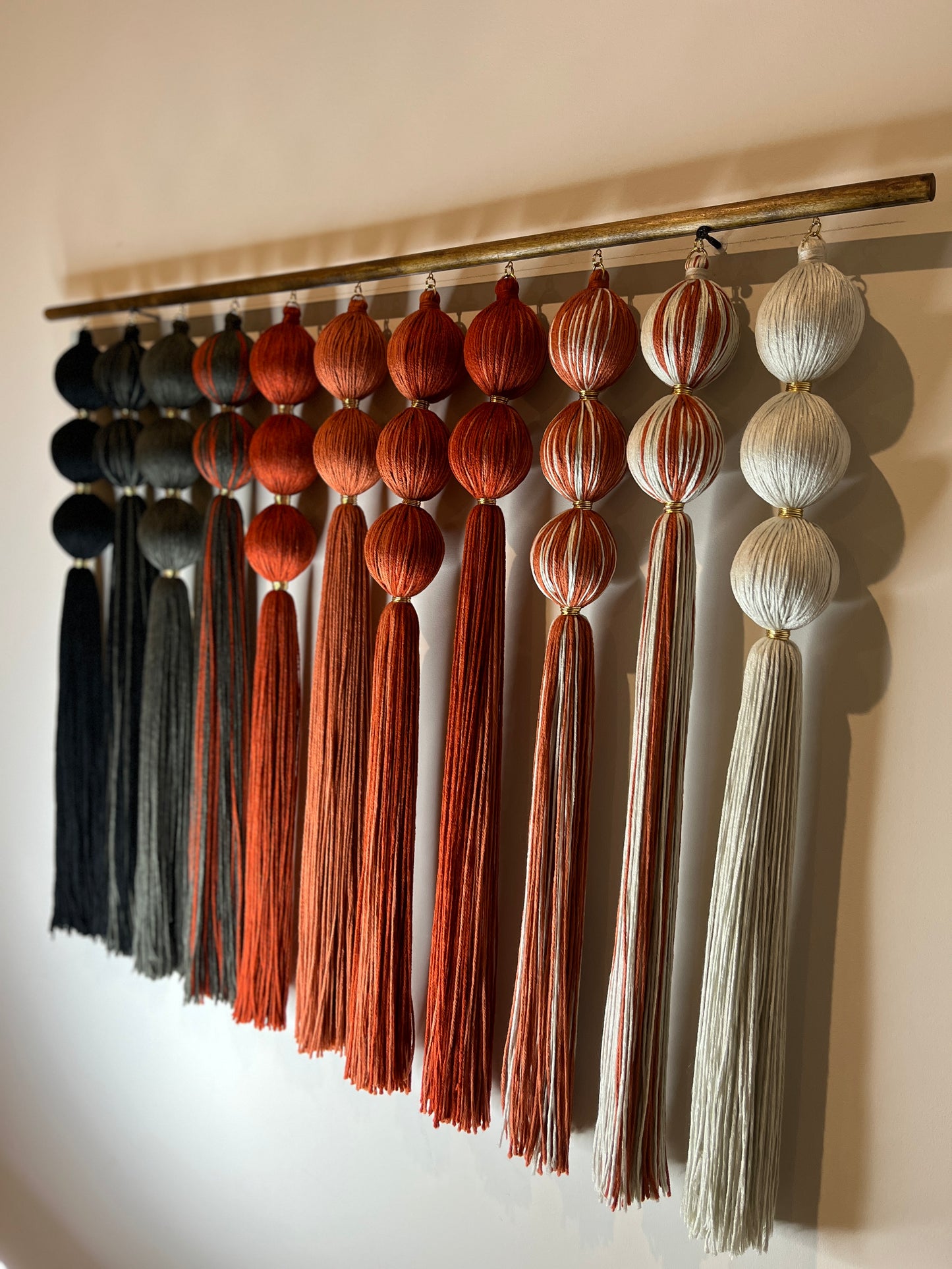 Amber Gradient Spherical Macramé Wall Hanging
