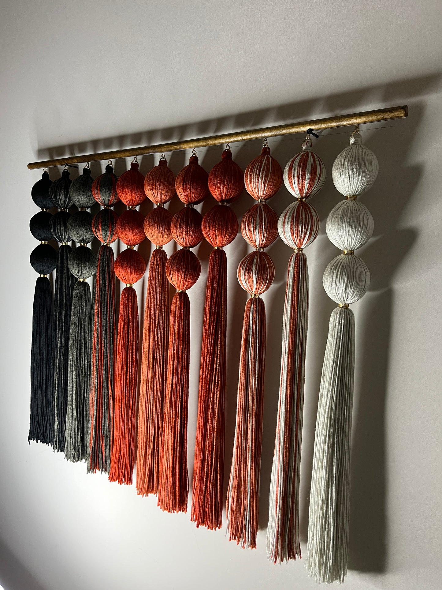 Amber Gradient Spherical Macramé Wall Hanging
