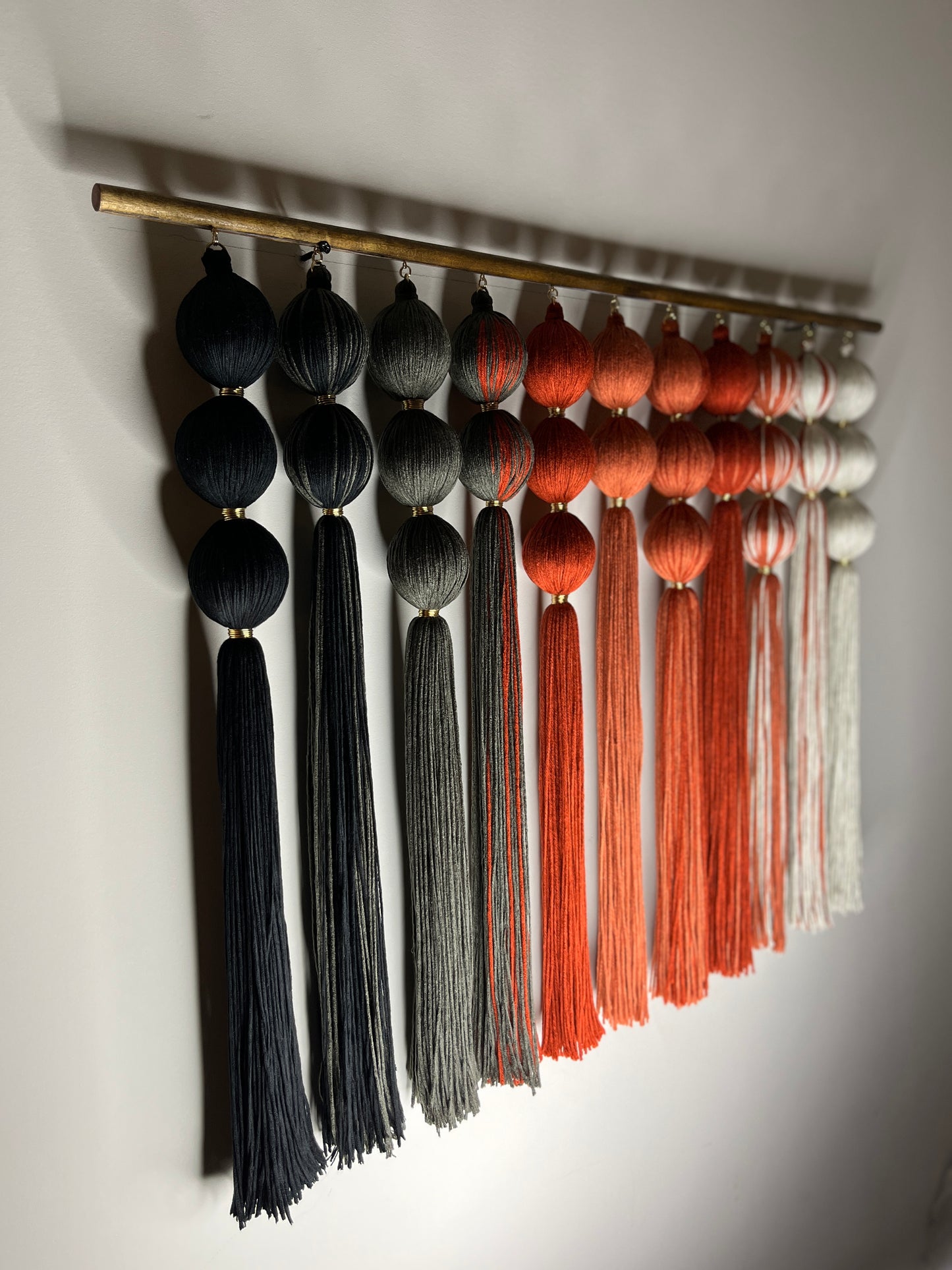 Amber Gradient Spherical Macramé Wall Hanging