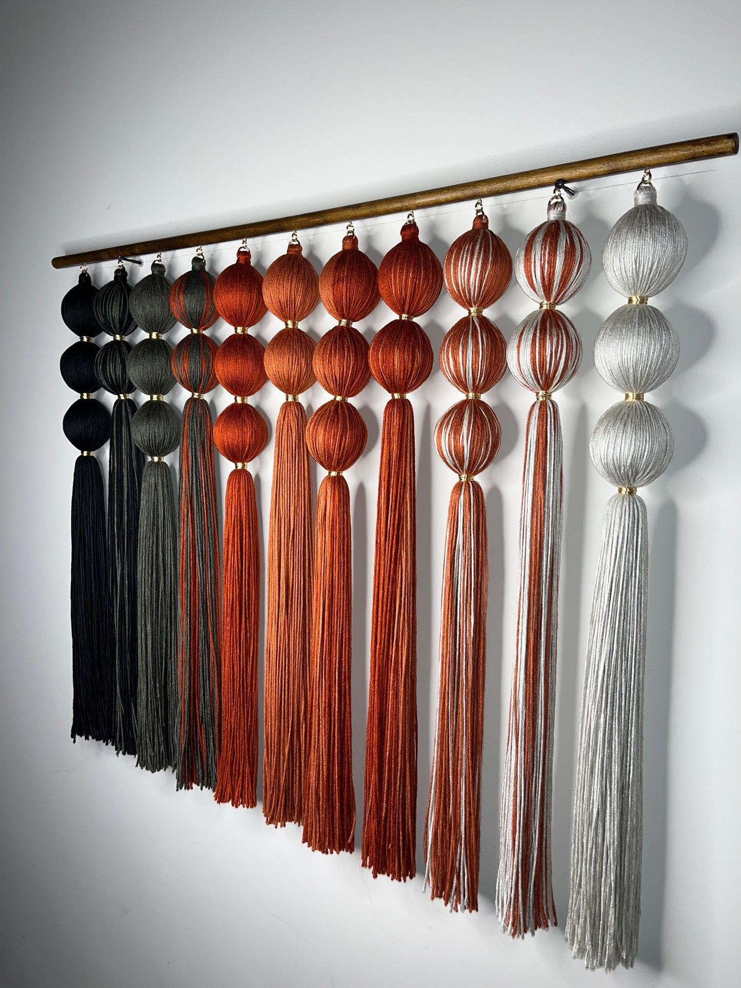Amber Gradient Spherical Macramé Wall Hanging