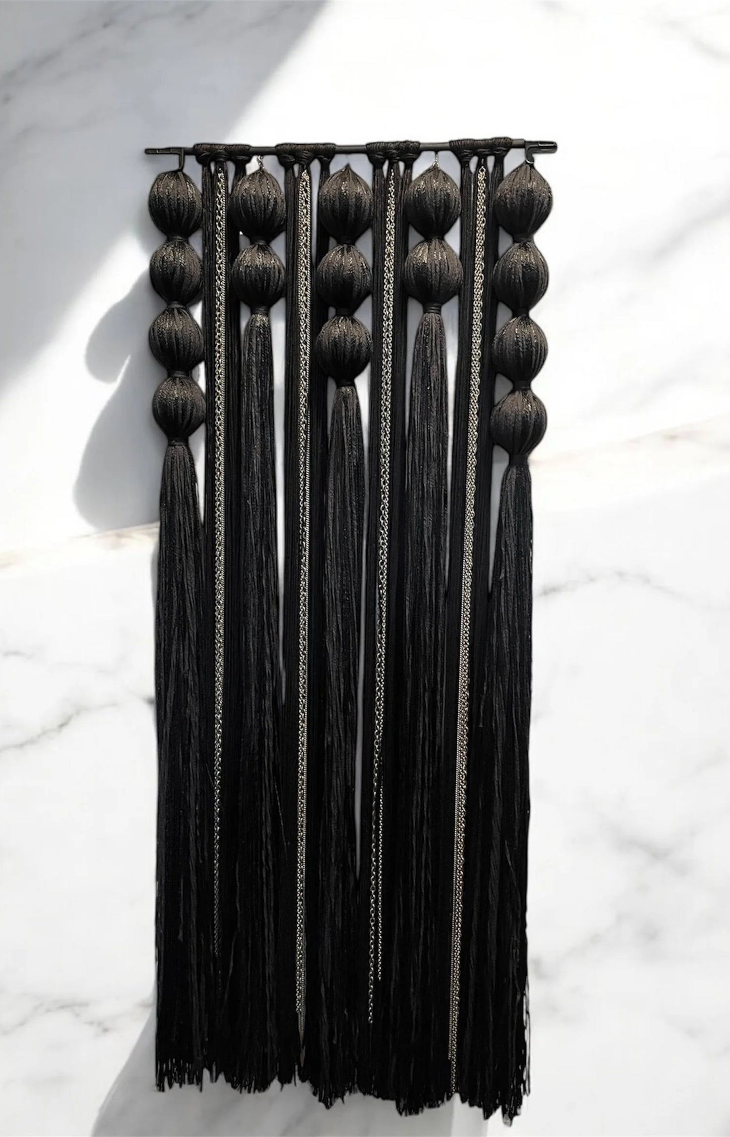 Nocturne *Limited Edition* Black Spherical Macramé Wall Hanging