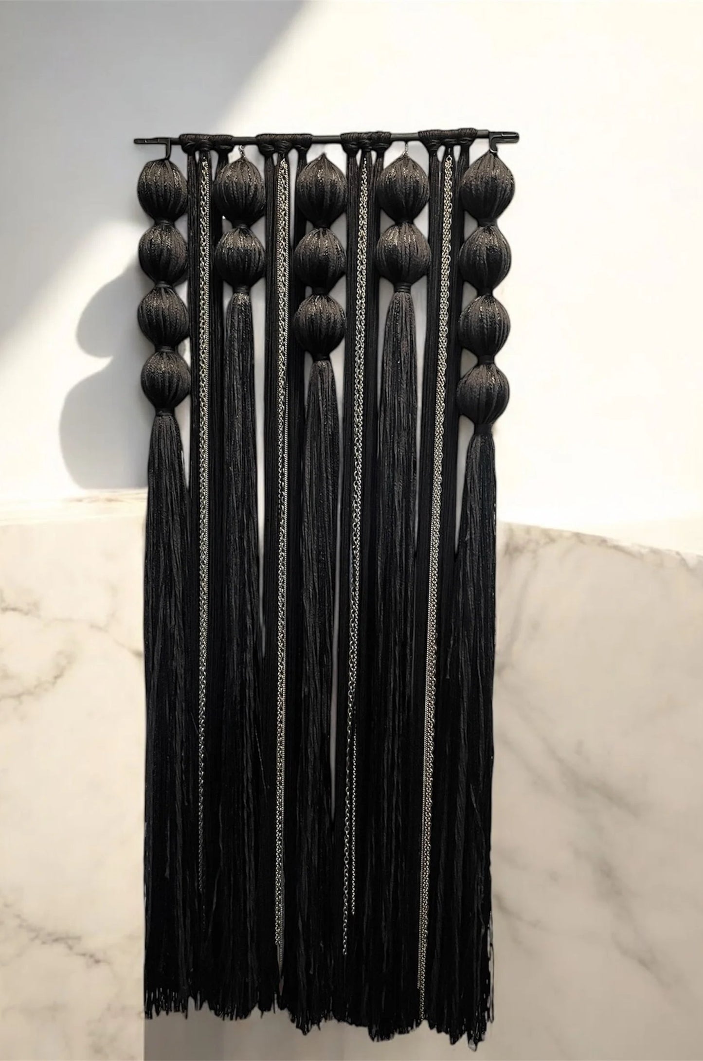 Nocturne *Limited Edition* Black Spherical Macramé Wall Hanging