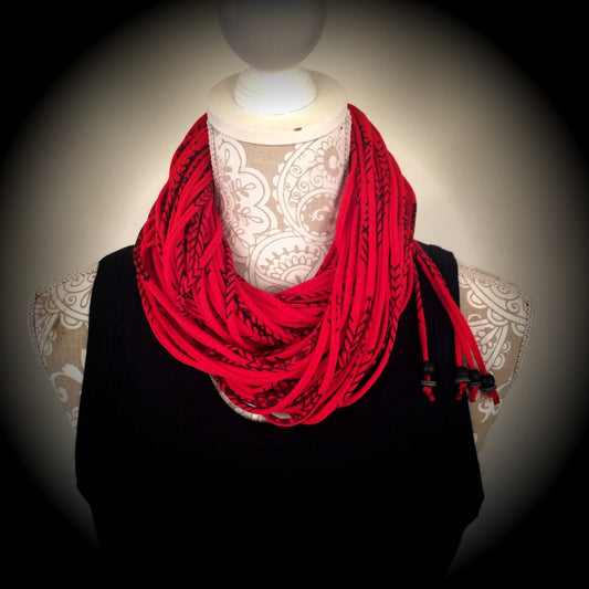 MeeLace Multi-Strand Infinity Scarf, Cayenne