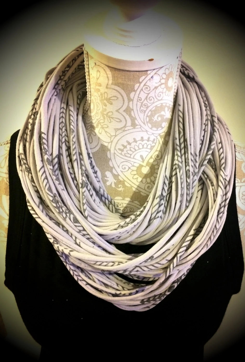 MeeLace Multi-Strand Infinity Scarf, Silver Shadow
