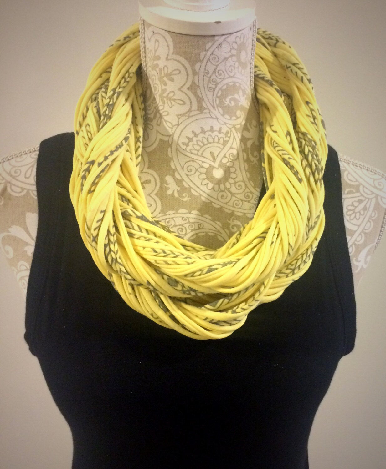 MeeLace Multi-Strand Infinity Scarf, Banana Cream